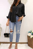 Chemise satinée noir
