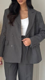 blazer gossip gris double boutonnage