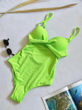 Maillot une pièce croisé vert