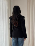 Blazer oversize croisé noir