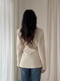 Blazer oversize croisé écru