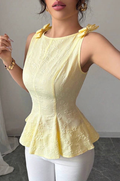 Haut floral jaune