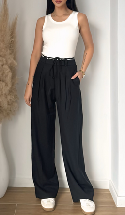 Pantalon lin à ficelle