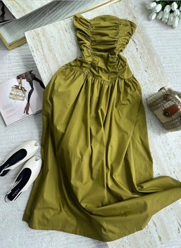 Robe gossip drapée vert