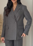 blazer gossip gris double boutonnage