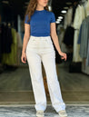 Jean gossip  Norfy wide blanc
