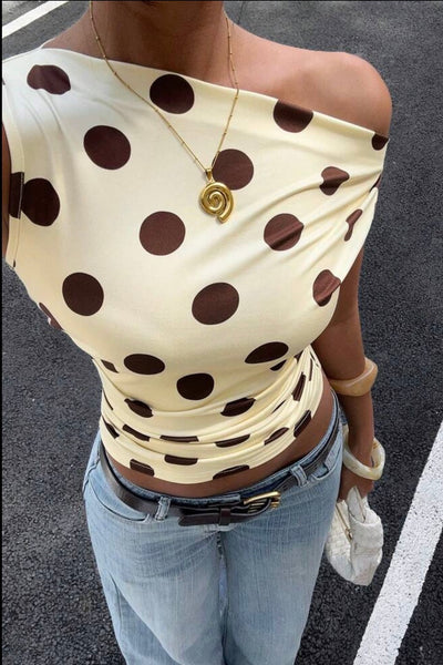 Haut jaune à pois