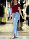 Jean gossip taille haute à fente