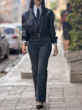 Doudoune en simili cuir