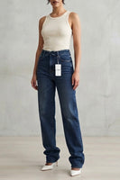 Jean wide leg a ceinture nouée