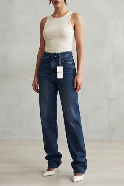 Jean wide leg a ceinture nouée