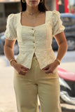 Chemise jacquard écru