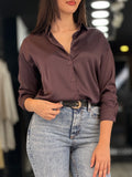 Chemise gossip  satiné aubergines