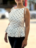 Blouse gossip  à petit pois