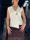 Gilet gossip  sans manche blanc