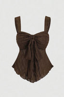 Haut en dentelle marron