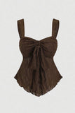 Haut en dentelle marron