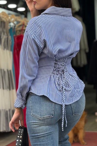 Chemise rayé a ficelle