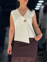 Gilet gossip  sans manche blanc