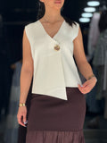 Gilet gossip  sans manche blanc