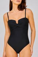 Maillot une pièces gaine noir croisée
