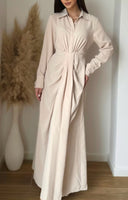 Robe Gossip col beige