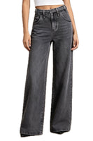 Jean wide leg à ficelle gris foncée