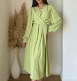 Robe Gossip col v vert