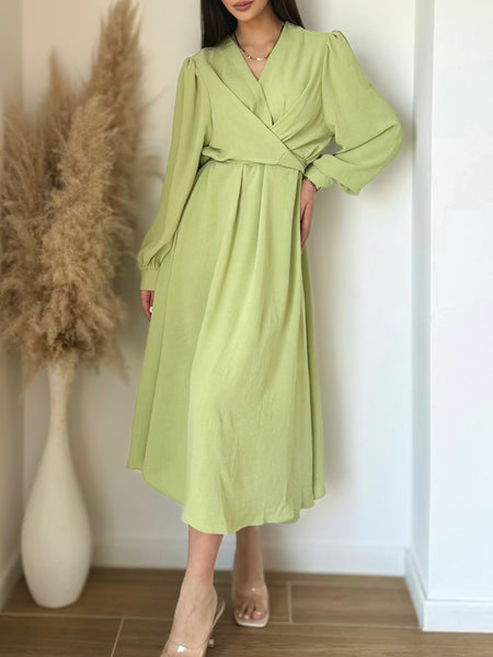 Robe Gossip col v vert