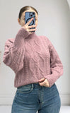 Pull en laine gossip col montant purple