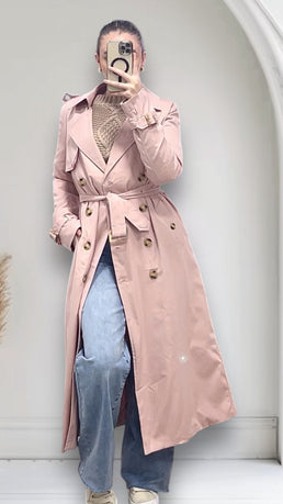 Trench rose coat poudré