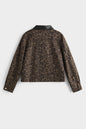 Veste léopard détail cuir