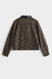 Veste léopard détail cuir