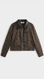 Veste léopard détail cuir