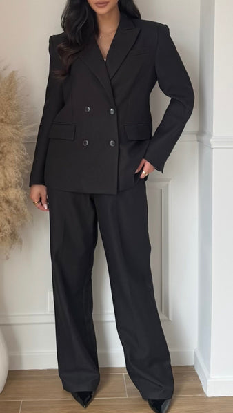 Blazer gossip noir double boutonnage