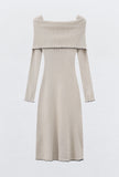 Robe Gossip à col bateau beige