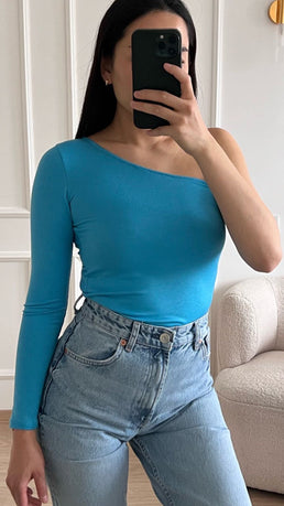 Haut offshoulder bleu ciel
