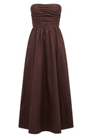 Robe gossip drapée chocolat