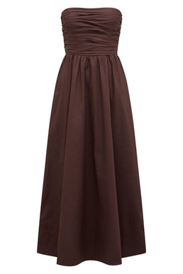 Robe gossip drapée chocolat