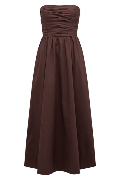 Robe gossip drapée chocolat