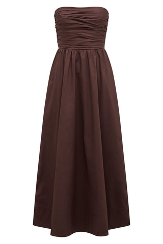 Robe gossip drapée chocolat