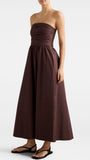Robe gossip drapée chocolat