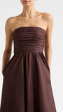 Robe gossip drapée chocolat