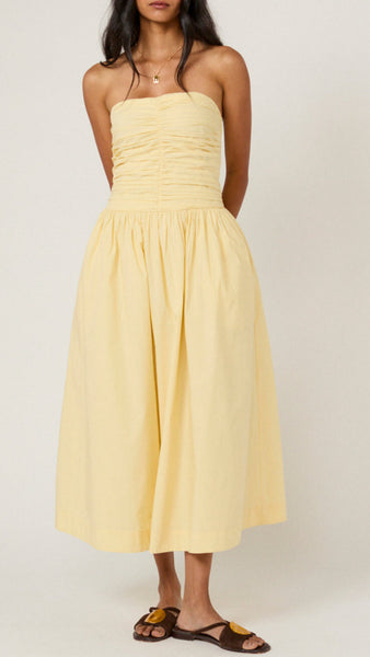 Robe gossip drapée jaune