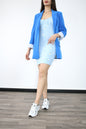 Robe bleu courte Fleurie bershka