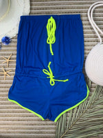 combishort plage  bleu